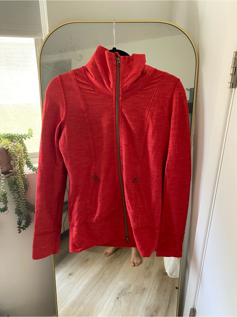 lululemon athletica Red Full-Zip Bomber Jacket